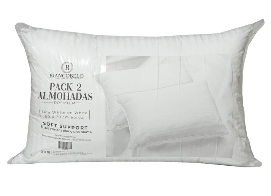 Pack Premium de 2 Almohadas Biancobelo 50x70 cm