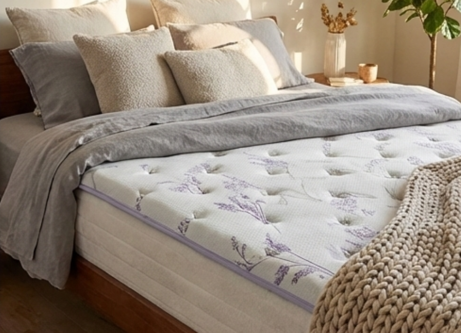 Cubre Colchón de Lavanda Acolchado