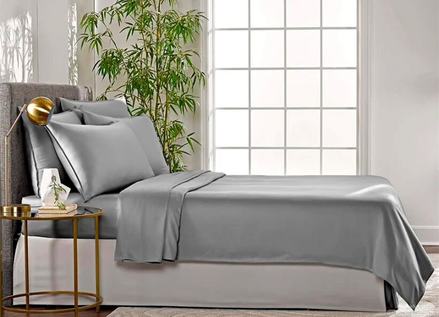 Juego de Sábanas de Bambú 300 Hilos Gris Biancobelo