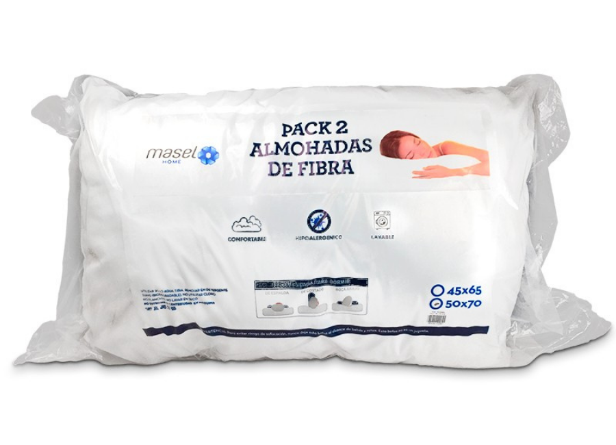 Pack 2 Almohadas Antialérgicas 50x70 cm
