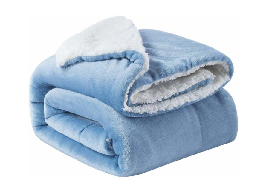 Plumón Sherpa Plush Celeste Biancobelo