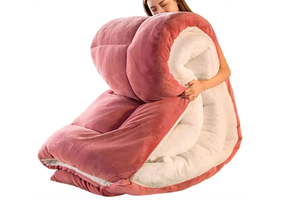 Plumón Tres Capas Terciopelo Coral