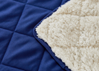 Quilt Térmico Velvet Sherpa Azul King Biancobelo