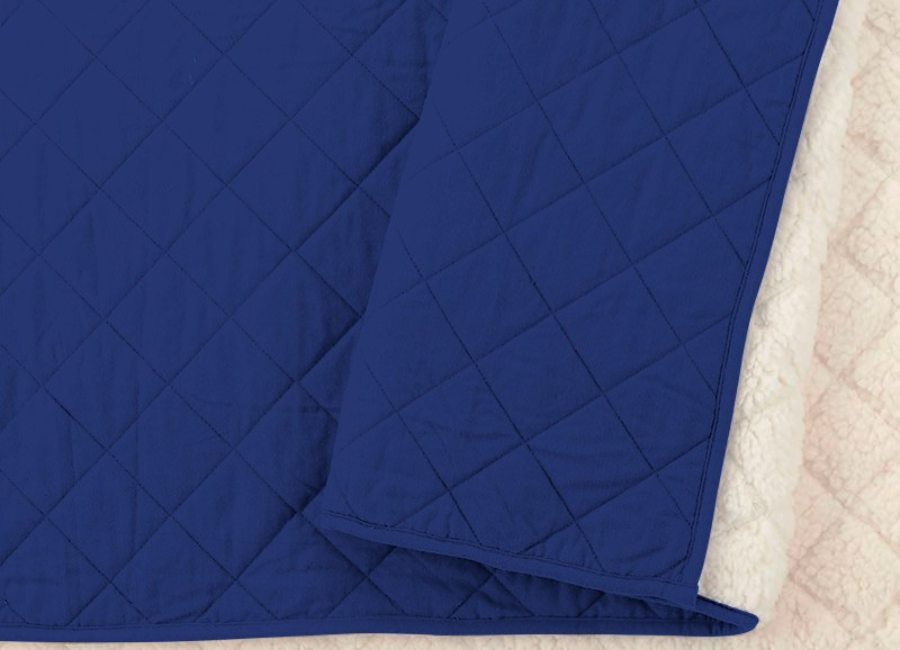 Quilt Térmico Velvet Sherpa Azul King Biancobelo