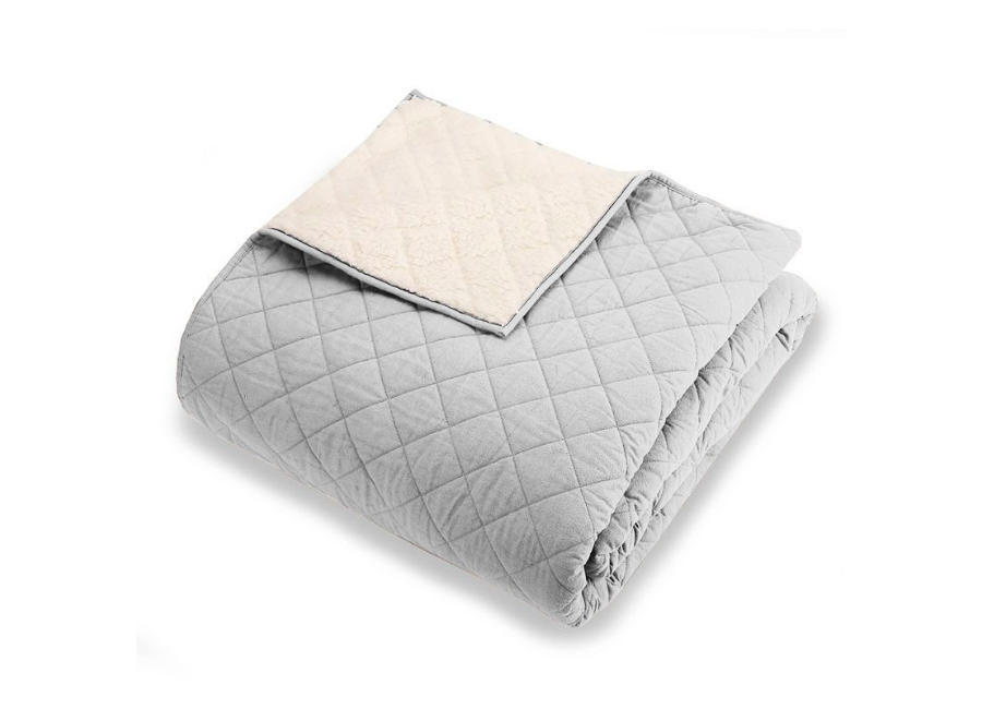 Quilt Velvet Térmico Sherpa Gris King Biancobelo