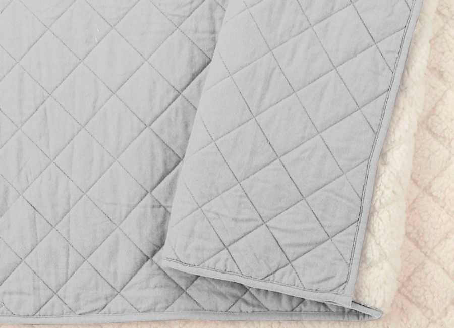 Quilt Velvet Térmico Sherpa Gris King Biancobelo